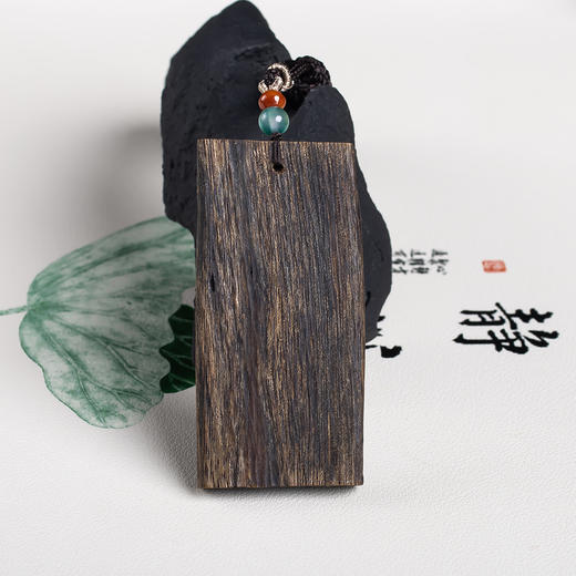 xy0661【沉水级】沉香平安无事牌挂件 商品图1