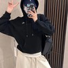 D122459加绒套头上衣纯色休闲宽松运动抽绳连帽卫衣 商品缩略图10