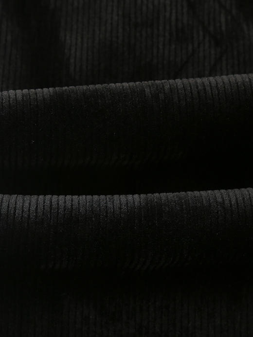 秋冬松弛感日常 黑色丝绒肌理高腰微喇裤 松紧腰垂坠显瘦休闲通勤长裤 商品图4