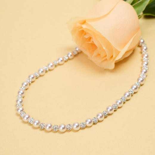 【闪耀满天星】三彩2026新款珍珠闪钻项链华丽晚宴高光轻奢优雅 商品图4