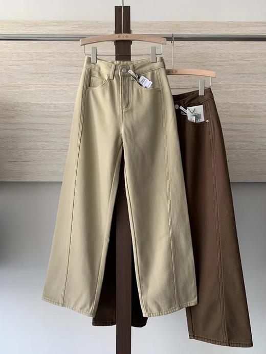 老米优品🎈高品质！韩里韩气，一条过冬《100%棉🍂加绒弯刀小窄腿直筒牛仔裤》微拖地，密密绒里温暖舒适，显瘦绝绝子！K251224A 商品图4