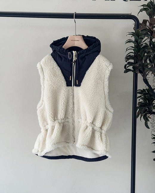 现货 THS-限时 驴家 女士羊羔绒混纺保暖时尚 暖呼呼马甲 BY626 商品图2