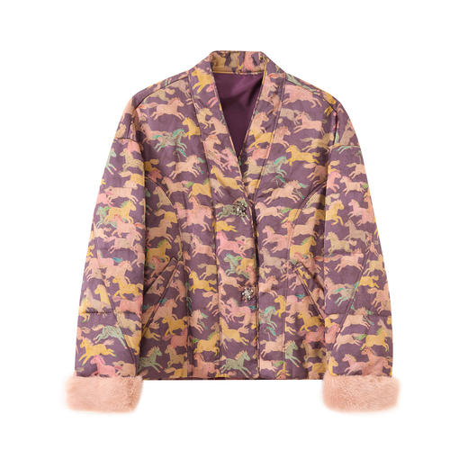 OSL 88K03水貂毛袖口可拆卸保暖羽绒服加厚白鹅绒服外套 商品图4