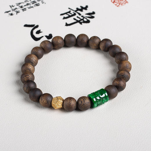 xy0654沉香+翡翠手串 商品图1