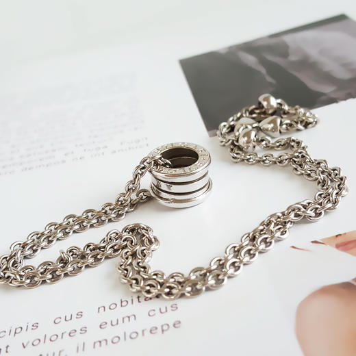 【95新】BVLGARI宝格丽B.zero1系列332634 18K白金弹簧粗链条项链链长约50cm中性款261125NJS11 商品图4