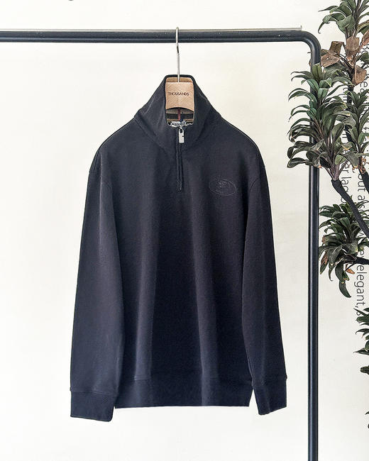 THS-限时 B家 男士 翻领经典格纹半拉链卫衣 AI579 商品图4