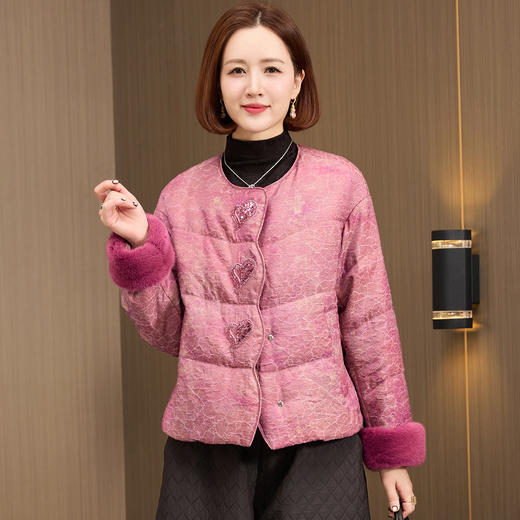 OSL 88K08羽绒服水貂毛袖口90白鹅绒服宽松大码 商品图2