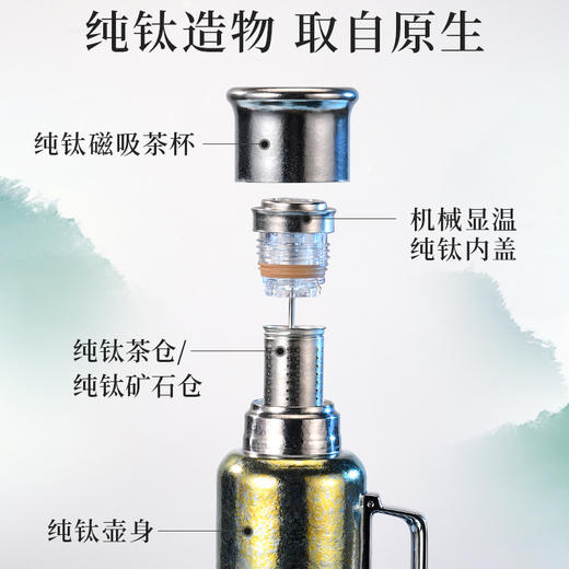 TOSC特可纯钛茶壶 | 采用99.9%纯钛打造、轻盈耐用、磁吸设计便捷操作、茶仓与矿石仓分离、大容量1L设计【HZ】【HZ】 商品图4