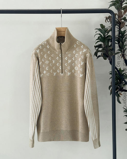 THS-限时 驴家 经典Monogram提花 半拉链羊毛混纺针织衫 AM1188 商品图1