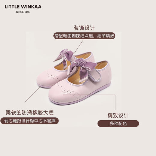 little winkaa布鞋儿童女丝绒公主鞋魔术贴舞蹈鞋宝宝春秋LW33007 商品图1