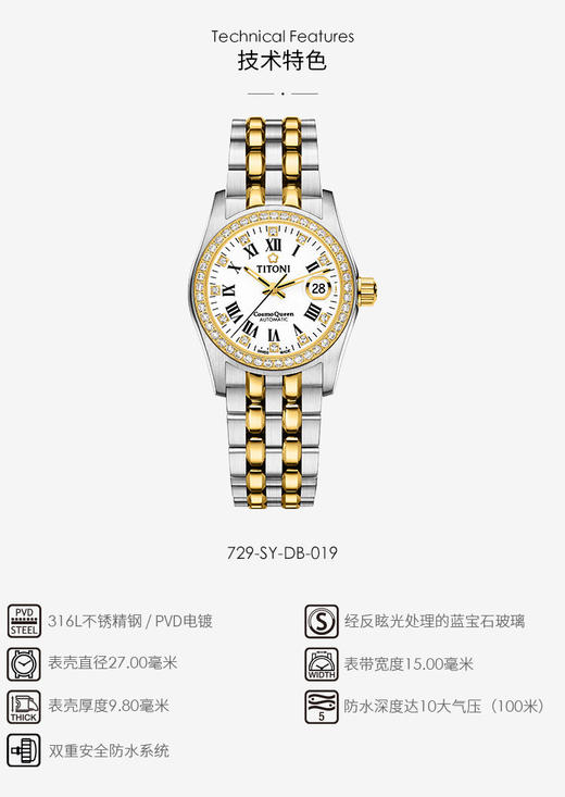 AH729SY-DB-019 梅花表 【送礼】宇宙系列机械女表女士手表 商品图3