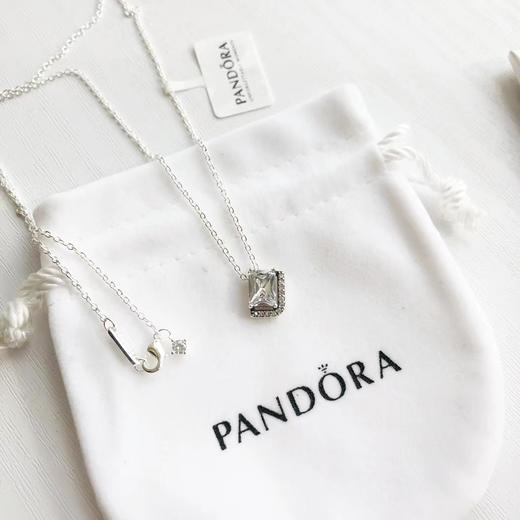 D122420元旦节礼物送女友送闺蜜B备矩形璀璨项链925银 商品图4