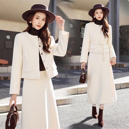 HR ABS25205小香风羽绒套装富家千金感时尚气质半身裙穿搭 商品图0