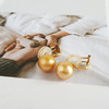 【天然正品】AU750黄金镶天然近圆约9.2MM南洋金色海水珍珠耳环19.3*14.6*9.2MM（皆取最大值）121225TJ11 商品缩略图5