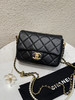 Chanel 羊皮 黑金 珍珠 链条 方胖子 商品缩略图0