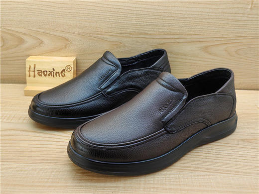 豪行2024年冬季新品商务休闲真皮加绒软底男棉鞋14412709 商品图2