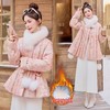 HR YJLY2607提花新中式A版系带狐狸毛羽绒服白鸭绒 商品缩略图3