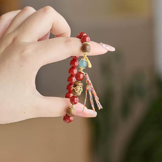 【鸿运·南红沉香手串】敦煌小众天然红玛瑙新中式手串系列女仿南红国风设计款本命年平安好运 商品图1