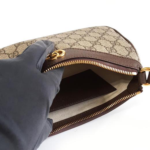 【95新】GUCCI古驰Ophidia系列735145经典双G老花纹单肩麻将包腋下包女士211225AK08 商品图7