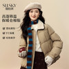 【12/24新品6.3折】熙世界巴恩风卡其色棉衣外套女冬季时尚毛绒翻领保暖短款面包棉服 商品缩略图0