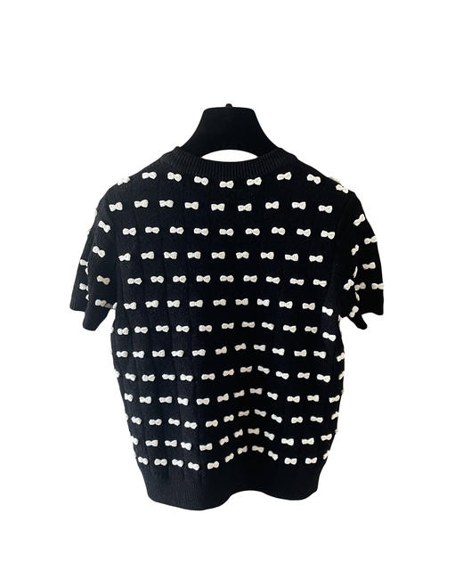 女款立体蝴蝶结短袖针织衫he025 商品图1