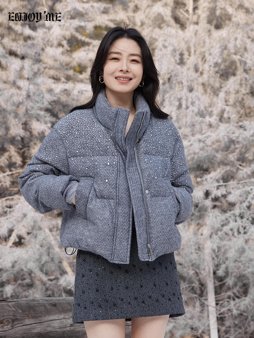 【门店同款】ENJOY冬季“暖冬软糖”亮钻小立领羽绒服 168843394 商品图0