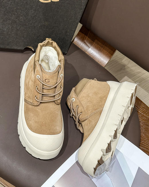 现货 THS-无 ug家 情侣款 彩壳雪地靴 系带款厚底鞋 一脚蹬厚底鞋 QZ117 商品图8