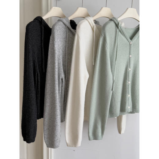 【拉毛羊绒连帽羊毛衫】拉毛工艺蓬松绒感 微宽松版型 经典连帽 商品图5