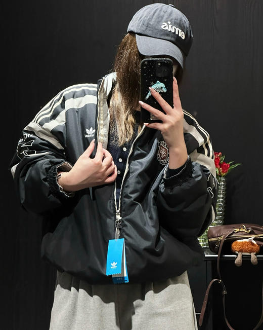 超帅原单三叶草两面穿棉服外套122404 商品图2