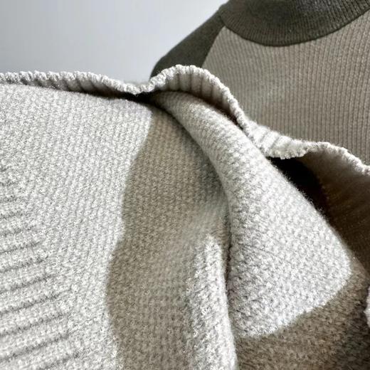 D122485学院风加厚条纹拼接针织衫长袖毛衣 商品图5