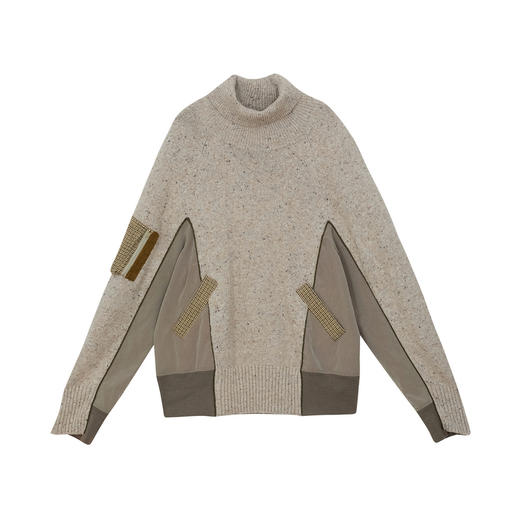 谜底高领套头毛衣女2024冬季新品复古风宽松保暖针织衫244MZ1863 商品图4