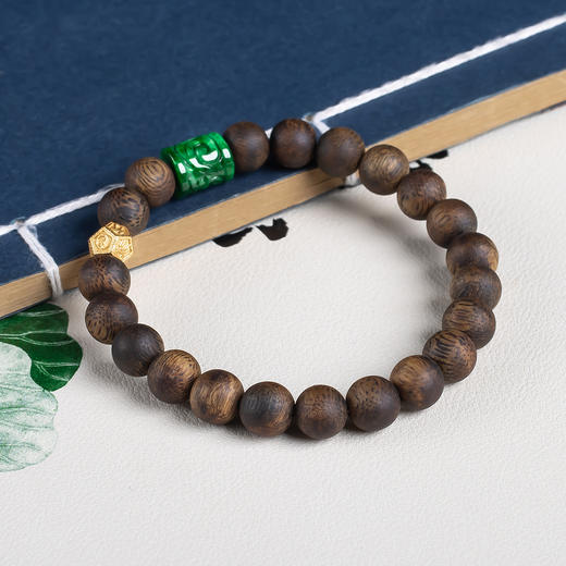 xy0654沉香+翡翠手串 商品图4