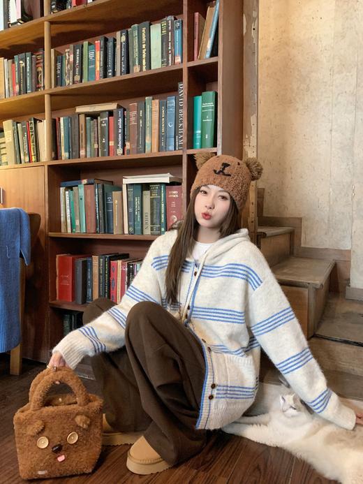 <曾小咸推荐>现货秒杀 ！微信超特价！韩系条纹连帽毛衣 日常209.99 立减110 秒杀99.99！！ 商品图9