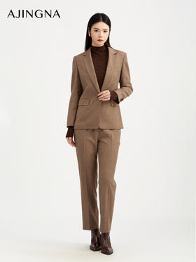 【商场同款】阿菁娜冬季新款高羊毛含量西裤垂顺挺括双效显瘦立体剪裁零束缚轻商务通勤A30Q110078