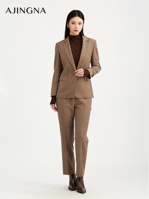 【商场同款】阿菁娜冬季新款高羊毛含量西裤垂顺挺括双效显瘦立体剪裁零束缚轻商务通勤A30Q110078 商品图0