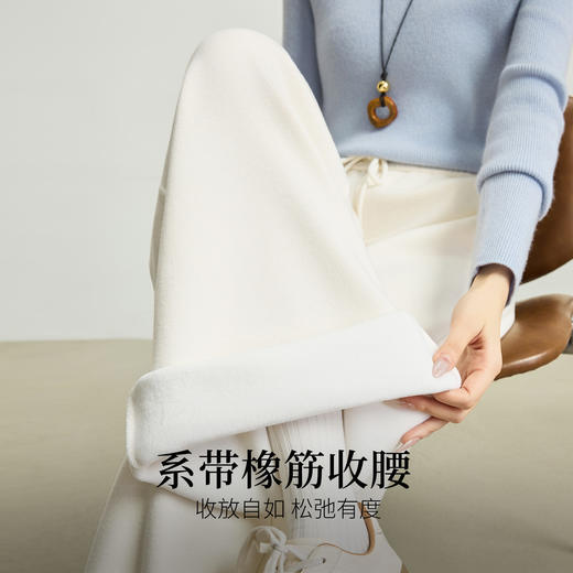 【12/24新品6.5折】熙世界软糯针织阔腿裤女秋冬今年流行梧桐裤高腰休闲直筒加绒裤子 商品图3
