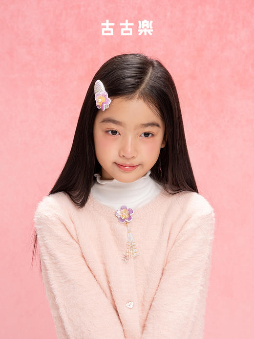 古古楽gugu梅开五福新春发饰    高定珠绣对夹花冠非遗绒花配饰 商品图7