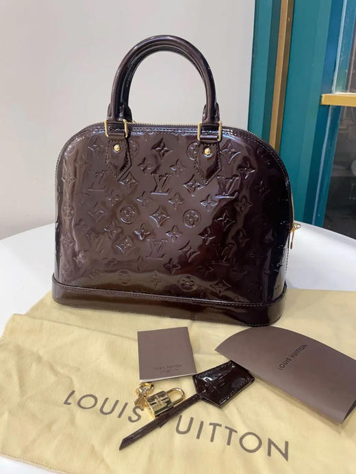 LV 大号 alma 漆皮 车厘子色 贝壳 包 商品图0