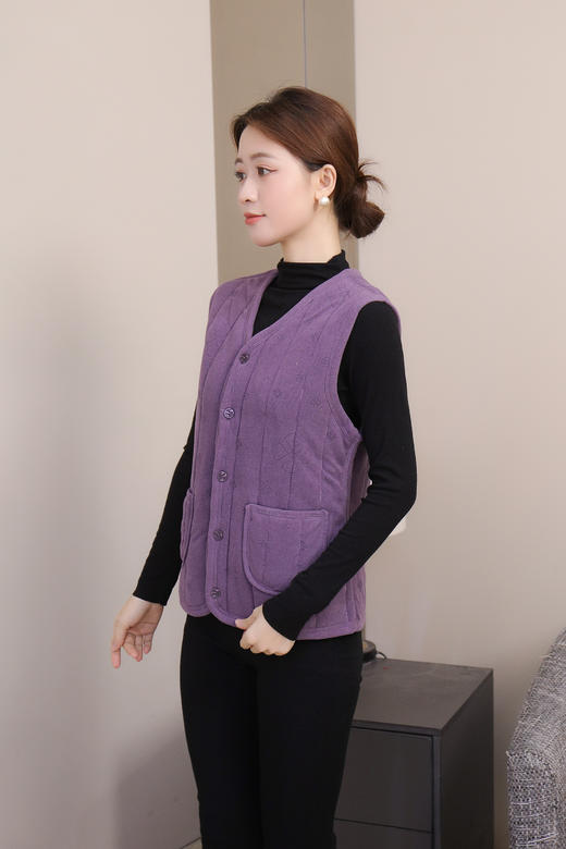 【YW】无忧购 冬季四叶草烧花加厚保暖内搭女款马甲背心809截单后3-5天发货） 商品图7