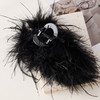三彩2026新款黑色甜酷火鸡毛带抓发夹派对氛围感神秘个性小众时髦 商品缩略图1