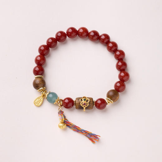 【鸿运·南红沉香手串】敦煌小众天然红玛瑙新中式手串系列女仿南红国风设计款本命年平安好运 商品图4