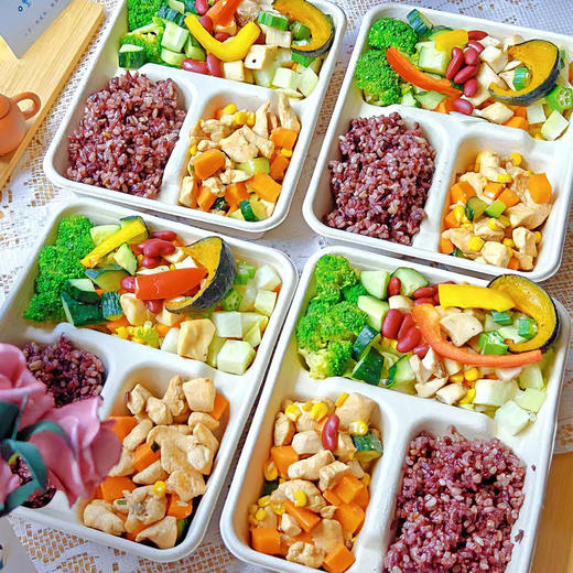 一次性纸浆餐盒轻食沙拉健身环保可降解多格饭盒寿司盒分格外卖打包盒 商品图0