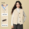 【12/24新品6.5折】熙世界仿貂毛皮草牛角扣马甲女秋冬无袖V领背心外穿马夹毛毛上衣 商品缩略图1