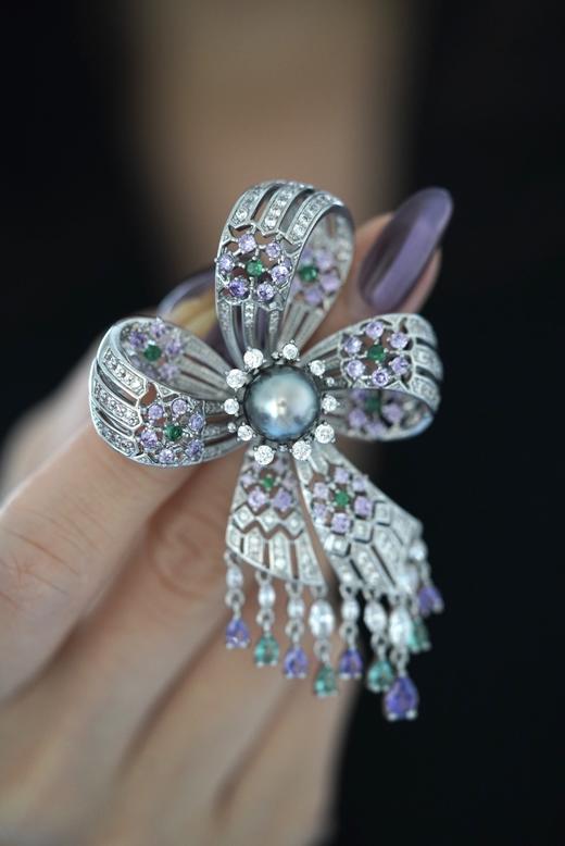 新款-丝带胸花铂金灰/澳白 商品图7