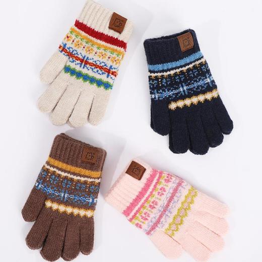 冬季儿童加厚手套双层螺纹收口高弹保暖手套女保暖加厚防水手套男 商品图1