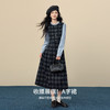 【12/24新品6折】熙世界高知分子假两件格纹连衣裙女2025秋冬新款复古收腰长袖裙子 商品缩略图2