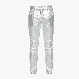 DSQUARED2 男士字母徽标标签棉质休闲牛仔裤 银色 S71LB1669 S39781 906