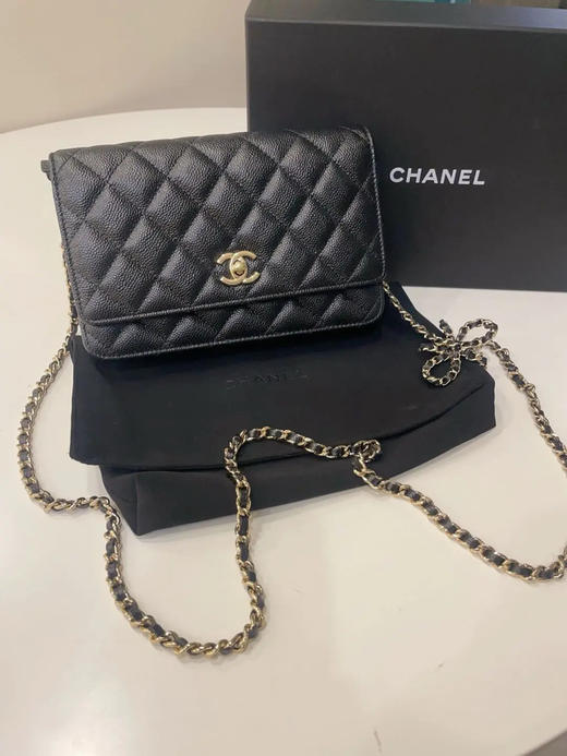 Chanel 黑金 荔枝纹牛皮 新款 woc 链条包 商品图0