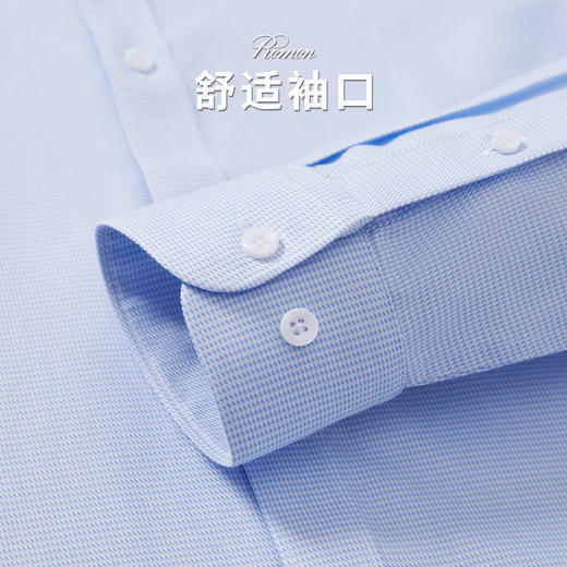 【100棉】罗蒙男士长袖条纹千鸟格衬衫亲肤舒适商务职业通勤挺括有型衬衣男 商品图9