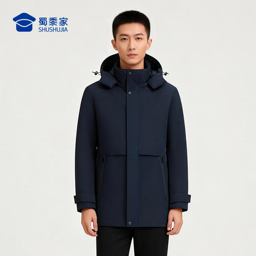 【实付满399送保温杯】【中长款商务通勤三合一风衣外套】户外保暖长袖上衣 连帽宽松休闲羽绒夹克外套WT514 商品图9